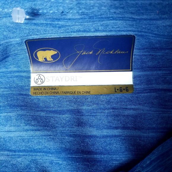 Jack Nicklaus Golden Bear Logo Mens Staydri Polo Golf Shirt Blue L - Picture 6 of 8